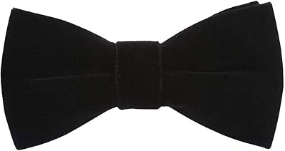 Mens Velvet Bow Tie Solid Color Formal Tuxedo Banquet Bowtie Pre-Tied Bow Tie