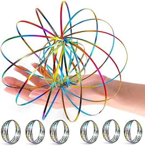 6 Pack Flow Ring Arm Magic Spring Arm Flow Rings Colored Magic Kinetic Spring Interactive Device