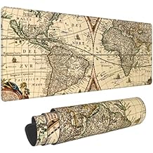 Large Mouse Pad, Desktop Pad,Detailed Historic Map Gel Keyboard Computer Extended Gaming Mouse Pad with Non-Slip Rubber Base for Work, Game, Home 11.8 X 31.5 Inch(XL)