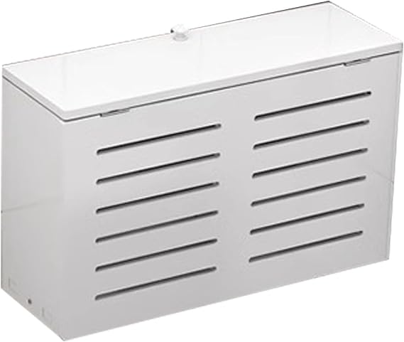 Radiator Cover with Ventilation Slats, Water Meter Shielding Cabinet,PVC Heating, Easy Assembly, Storage Shelf for Living Room Bedroom(35x35x18cm/14x14x7)