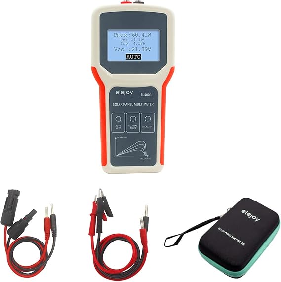 EL400B Solar Panel MPPT Tester, Photovoltaic Panel Multimeter Smart MPPT Solar Panel Multimeter VOC Testing Power Meter