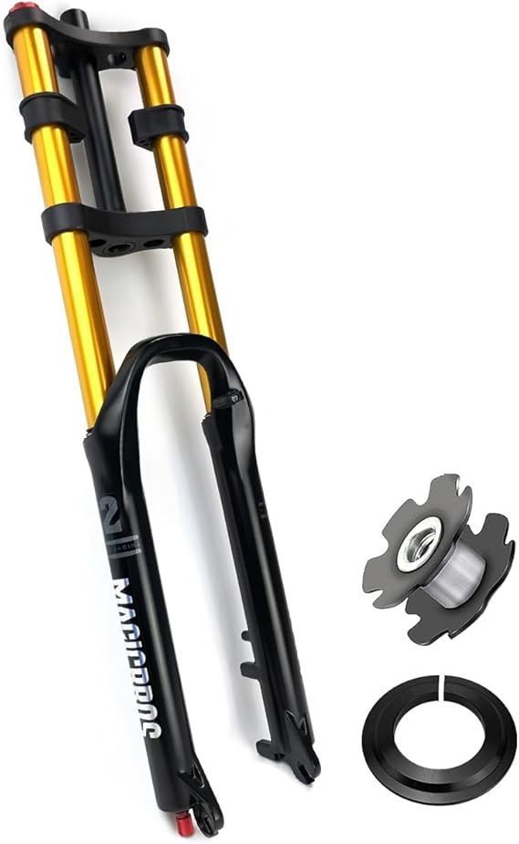 DH Mountain Bike Front Suspension Fork 26 27.5 29 Inch MTB Triple Tree Bike Front Forks Travel 160mm Disc Brake Air Down Hill Fork 1-1/8" Straight Rebound Adjustale Manual Lockout QR