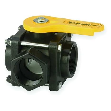 Banjo 2" FNPT Polypropylene Ball Valve 3-Way V200SL - 1 Each