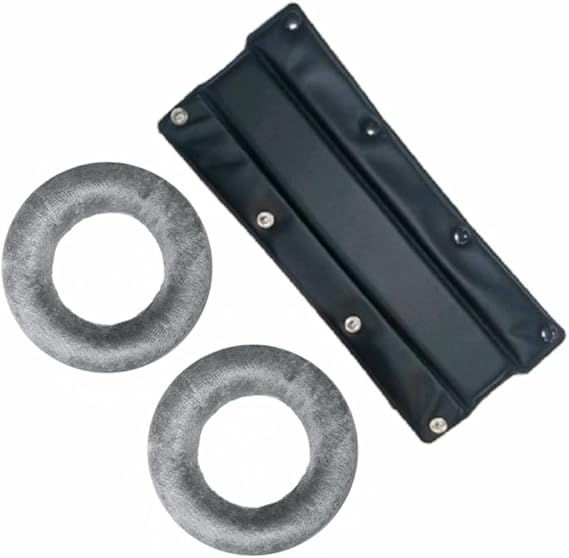 beyerdynamic EDT 990 V Ear Pad Set Velour in Silver Bundle with beyerdynamic Leatherette Replacement Buttonable Headband (2 Products)