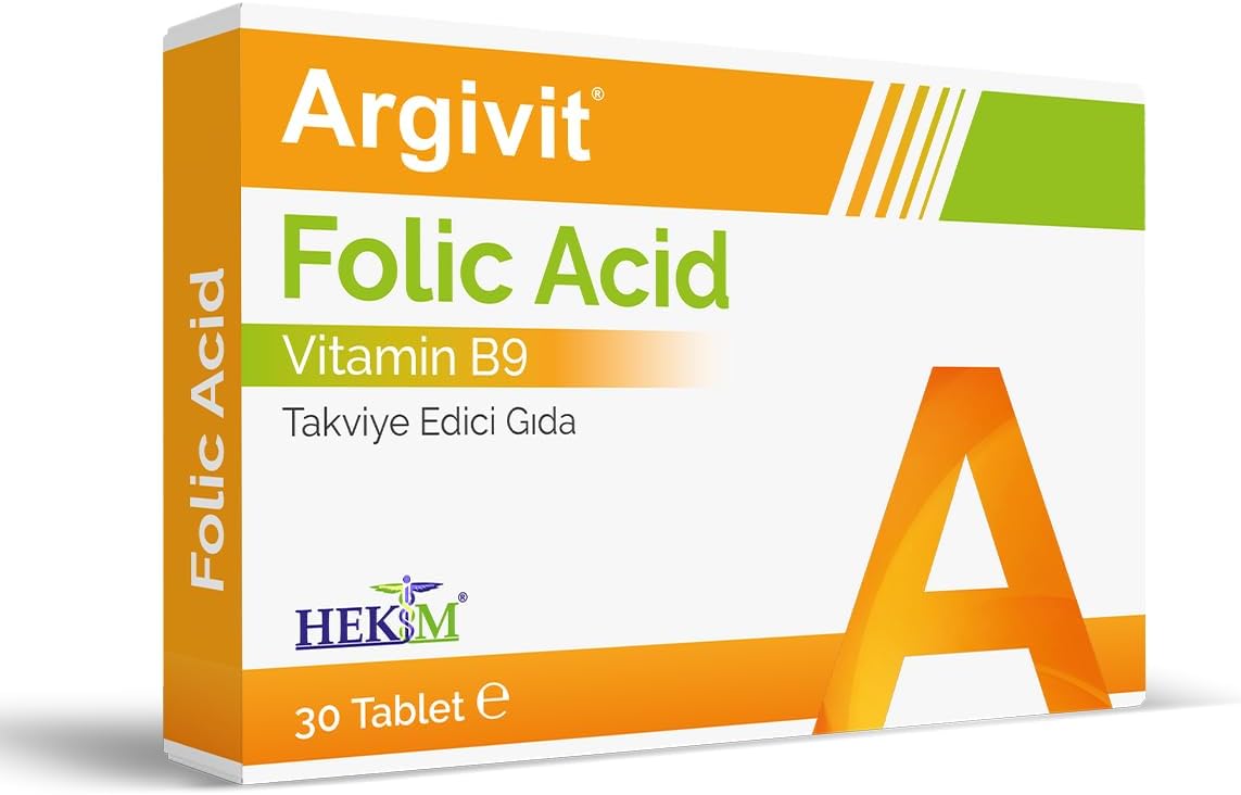 Food Supplement Containing Argivit Folic Acid Vitamin B9 30 Tablets
