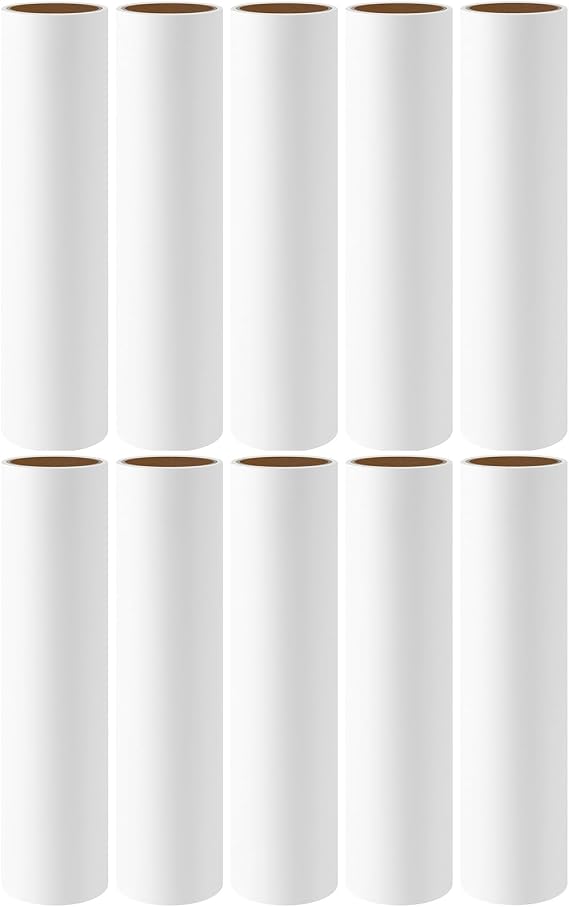 10-Pack 10 inch Lint Roller Refills for Evercare Layers Smart Design Large Mega Lint Rollers 10'' Wide Large Sticky Roller Replacement Refills 60 Sheets per Refill Total 600 Sheets