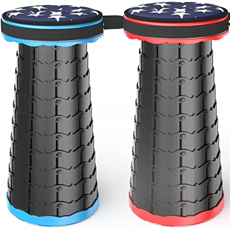 ALEVMOOM Portable Camping Stool with Cushion Bundle Telescoping Stool with Cushion