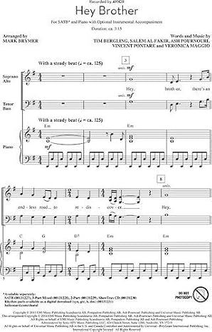 Hal Leonard Hey Brother ShowTrax CD by Avicii Arranged by Mark Brymer