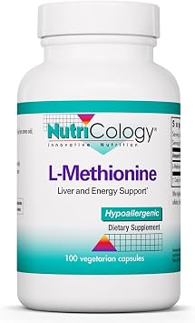 Allergy Research Group NutriCology L-Methionine - Essential Amino Acid Supplement - Liver Function & Energy Production Support - Free Form Amino Acid - Hypoallergenic - 100 Servings - 100 Capsules