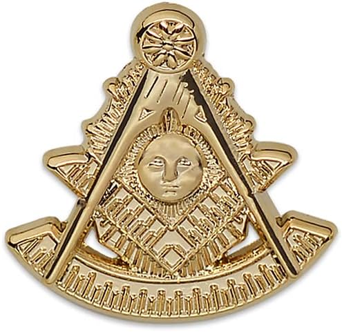 Past Master Masonic Lapel Pin - [Gold Finish][7/8'' Tall]