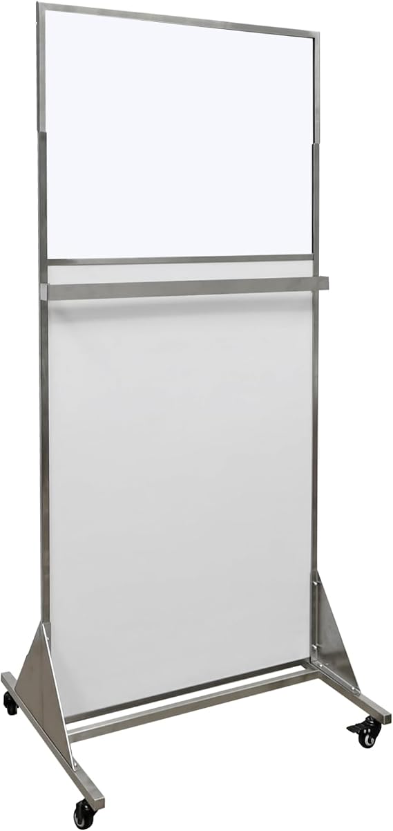 FixtureDisplays 31.7 X 28.3 X 72.3" Mobile X-Ray Barrier for Safety and Confidence Lead Shield 15678
