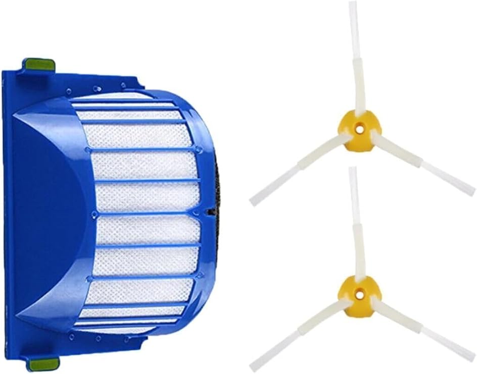 I-robot Roomba 600 Serisi Uyumlu 3 Parça Yedek Filtre Fırça Seti, Beyaz 701039IR6