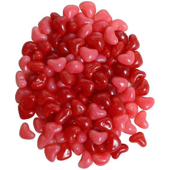 Red Candy Hearts for Valentine Day - Sweet and Sour Valentines Jelly Beans - 3.5 oz Heart Shaped Jelly Beans - Valentines Day Candy for Party Favors and Celebrations