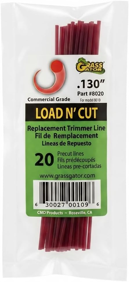 Grass Gator 8020 - Pre-Cut String Trimmer Line - .130 inch Diameter - 20 Pack - Commercial Grade Replacement Weed Eater Line