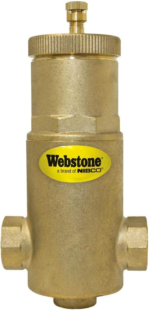 Webstone Brass Air Separator, w/Removable Vent Head & Coalescing Medium, CxC, H-74003, 3/4 in