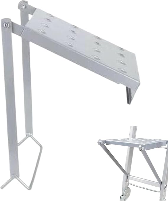 Ladder Work Platforms, Heavy Duty Ladder Work Tray Platforms, 150Kg CapacityExtension Hardware Attachment Work Stand System Accessories for Painters Electricians Mechanics