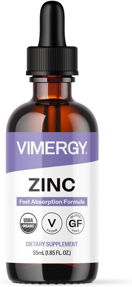 VIMERGY Liquid Zinc 7.5mg, Organic Immune Support, 27 Servings, 55 mL
