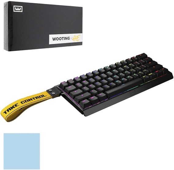 Wooting 60HE + ARM ANSI-US PBT Lekker Linear 60 US Layout, Rabbit Trigger, Wowing, Keyboard Rapid Trigger, Gaming Keyboard, Actuation Point, English Layout, Wired 60% Size Keyboard, Key Remap, Low Latency, Original Cleaning Cloth Included