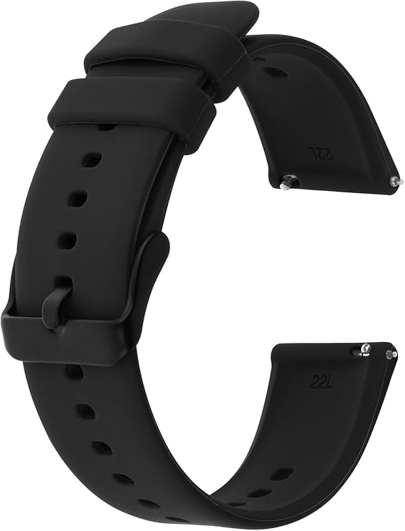 Giantree Silicone Watch Bands, Quick Release Waterproof Soft Rubber Replacement Straps with Silver Plated Stainless Steel Buckle Compatible with Smart Watch Sport Watch for Men Women
