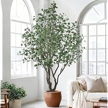 Artificial Fiddle Leaf Fig Tree 7.5FT with Thick 138 Leaves Tall Large Deluxe Faux Tropical Ficus Lyrata Potted Plant 90 Inch Black Pot for Indoor Home Office Corner Decor Housewarming Gift