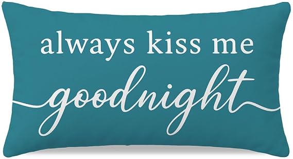 12x20 腰用スローピローカバー、Always Kiss Me Goodnight、ティール