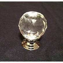 Large Rounded Clear Crystal Glass Cabinet Knob 1 1/4" Wide (Single) 0170-1130C