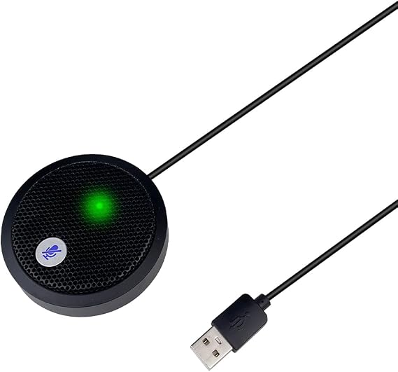 USB Microphone, Desktop Microphone, Mute Button with LED Indicator, Noise Reduction, Omnidirectional Condenser Microphones for PC Laptops or Video Conferences, Plug & Play
