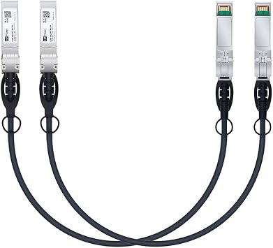 10G SFP+ DAC with 1G SFP DAC, 0.5M(1.64ft), Passive Direct Attach Copper Twinax Cable for Cisco, Ubiquiti UniFi, Meraki, Mikrotik, Intel, Fortinet, Netgear and More