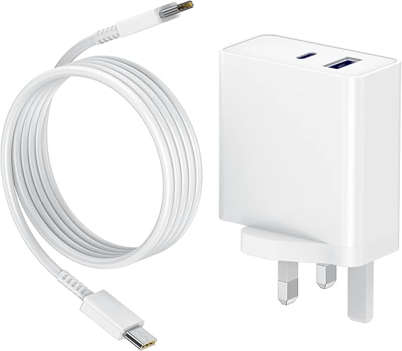 65W USB C Charger Plug 2-port GaN Type C Fast charger Adapter for MacBook