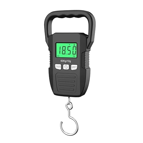 Digital Luggage Weight Scale - 60kg/10g Capacity, LCD Display, Portable Electronic Hanging Scale, 4pcs Rechargeable Handheld Weighing Balance Tool for Travel