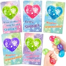 Valentine's Day Cards with Stress Toy for Classroom Exchange, Valentine's Gifts Party Favors for Boys Girls School, Prizes for School