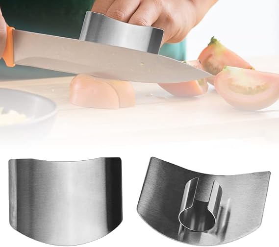 Stainless Steel Finger Guard, Premium Finger Protector for Cutting Food, Slicing Tool Finger Protector When Cutting, Slicing, Dicing,Chopping Vegetables (2pcs)