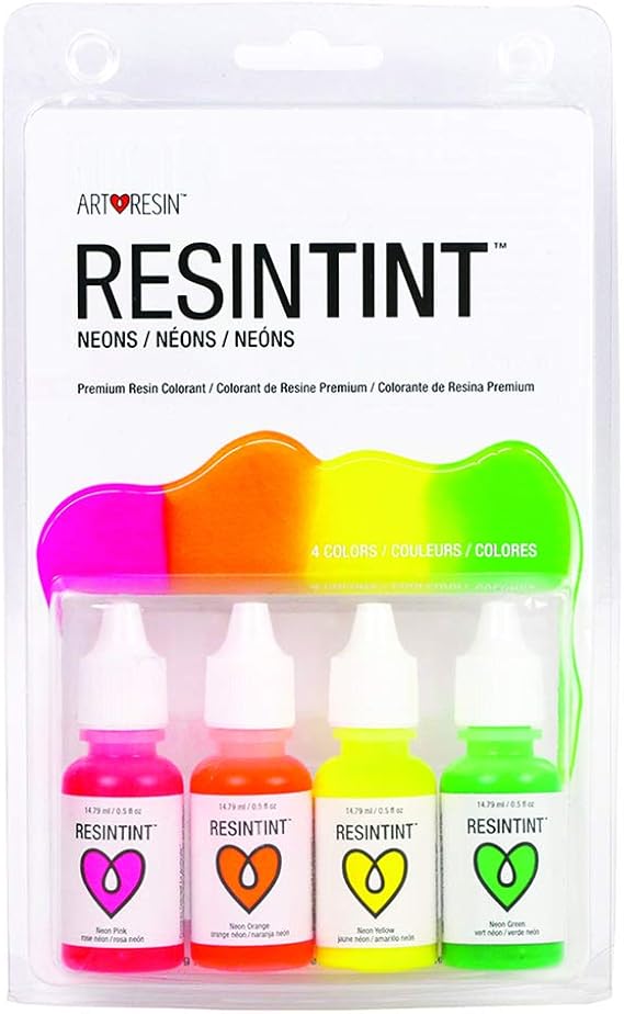 ArtResin ResinTint - Liquid Pigment - Non-Toxic - Non-Flammable - Neon - 4 Pack