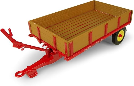 Universal Hobbies 1:32 Scale Massey Ferguson 3T Tipping Trailer Die-Cast Farm Implement Accessory for Tractor Models, Collectible Miniature UH5329