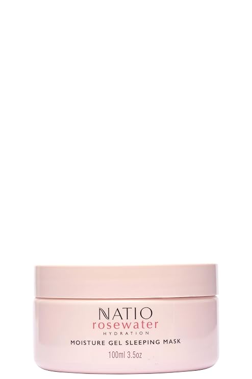 Natio Australia Rosewater Hydration Moisture Gel Sleeping Mask, 3.5 oz - Nighttime Rosewater Face Cream - Face Moisturizer for Overnight Hydration