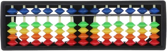 13 Column Portable Plastic Abacus Arithmetic Soroban Calculating Tool with Color, As the Picture Shows