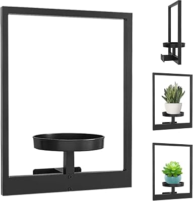 Picture Frame Wall Plant Holder, Metal Plant Wall Frame, Modern Style for Home Decor Display Stand for Living Room, Balcony, Garden, Patio 1PCS