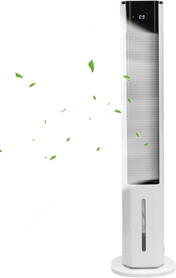 Portable New Water Cooling Tower Fan Negative Ion Humidification Purification Cold Fan Refrigeration Mobile Small Fan Mute Floor Water Tower Fan Portable Home Air Cooler Humidifier