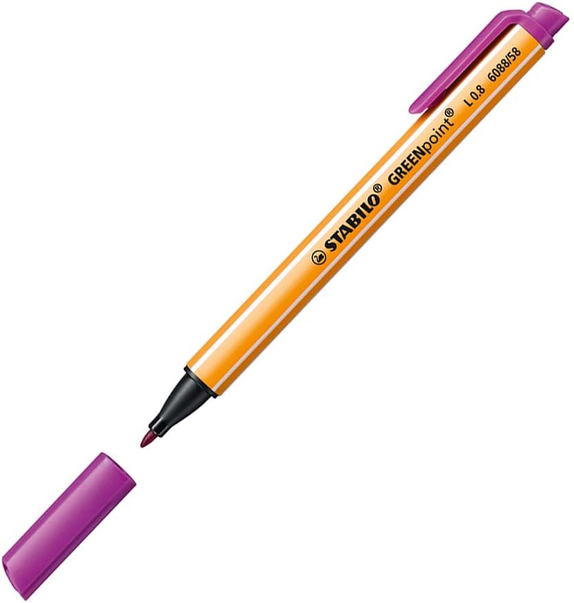 STABILO Stabilo Greenpoint Pen Recycled Tip 0.8Mm Line Red Ref 6088-58 Single Pen - Lilac