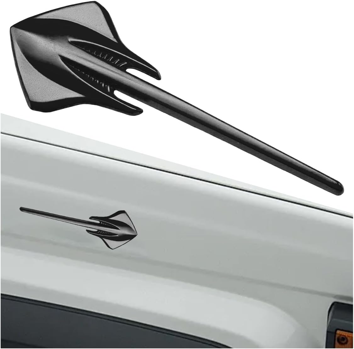 3D Metal Car Stingray Sticker Decal, 4.98 × 1.82 Scratch Resistant Stingray Logo Emblem Stickers, Universal Personalized Auto Bumper Decoration Badge for Cars, Trucks, Motorcycles Black