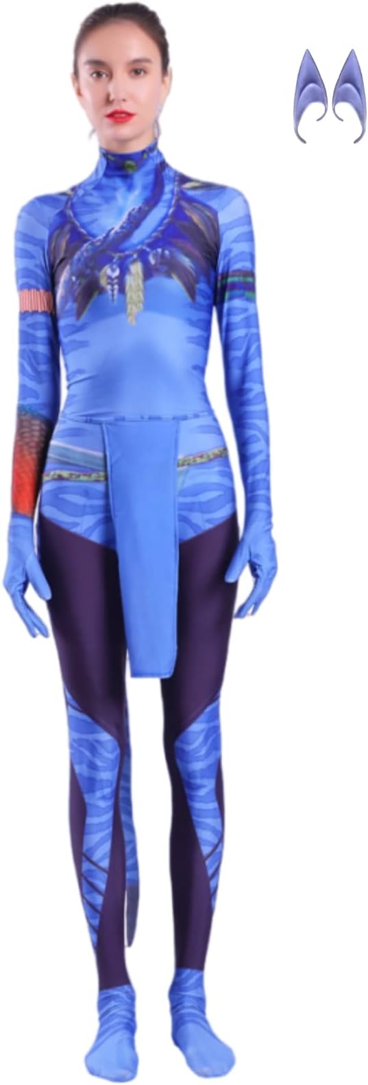Avatar Costume for Adults, Anime Costume Halloween Cosplay Jumpsuit Tights Bodysuit Stage Costumes