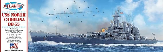 Atlantis USS North Carolina BB-55 The Showboat Big Battleship 1/500 Scale Plastic Model kit by