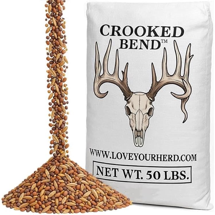 Crooked Bend Branson’s Buffalo Blend, 50LB Bulk, Whitetail Food Plot Seed for Deer, Turkey, Pheasant, Dove, Elk & Duck, Plant Seeds Grow Forage to Feed & Attract Wildlife to Hunting Plots, No Till