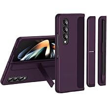 Gpack Samsung Galaxy Z Fold 5 ile Uyumlu Standlı Sert Kapak, Mürdüm