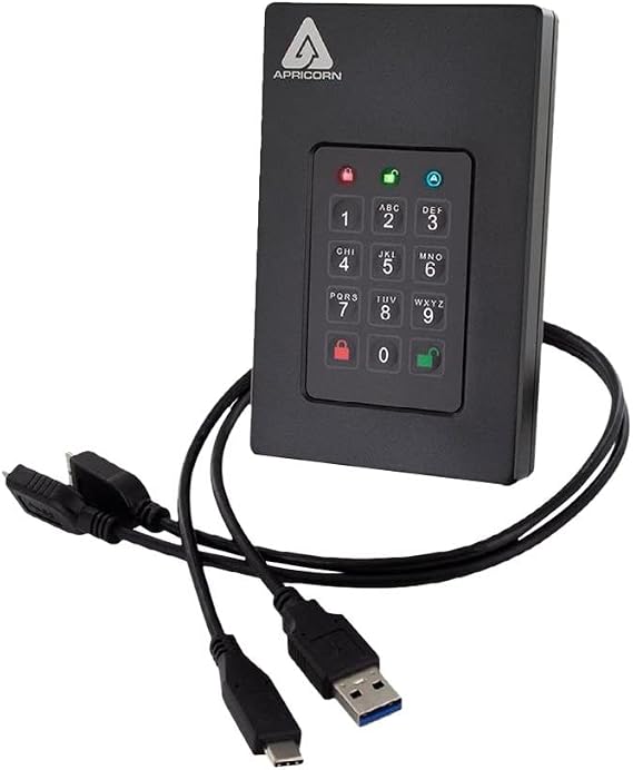 Apricorn 512GB Aegis Fortress L3 - FIPS Validated, SSD USB 3.0 Hardware Encrypted Portable Drive (AFL3-S500)