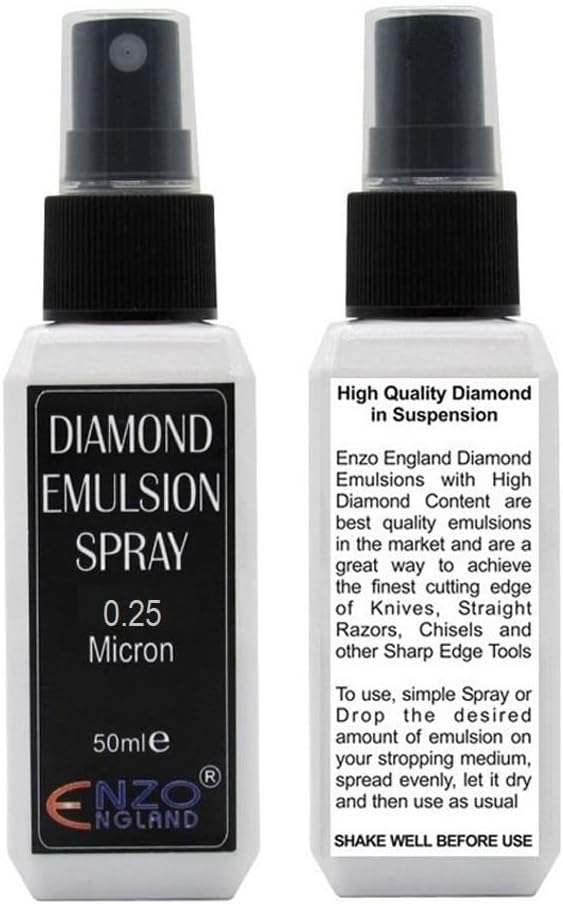 50ml Poly Diamond Stropping Emulsion Premium Quality Diamond Suspension Knife Sharpener Poly Diamond Spray Micron 0.5, 0.25, 1.0, 2.0 & 4.0 0.25 Micron