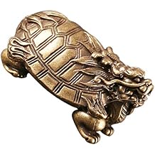 NUOBESTY Brass Turtle Statue Feng Shui Wealth Prosperity Brass Dragon Turtle Statue Decor Figurines Sculpture Collectibles for Avoiding Evil Keeping Peace Mascot