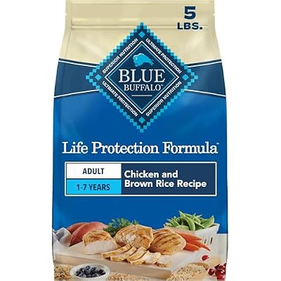 Blue Buffalo Life Protection Formula Chicken & Brown Rice Adult Dry Dog Food, Supports Immunity with Antioxidant-Rich LifeSource Bits, Promotes Healthy Muscle Development, Skin & Coat Health, 5 lbs.