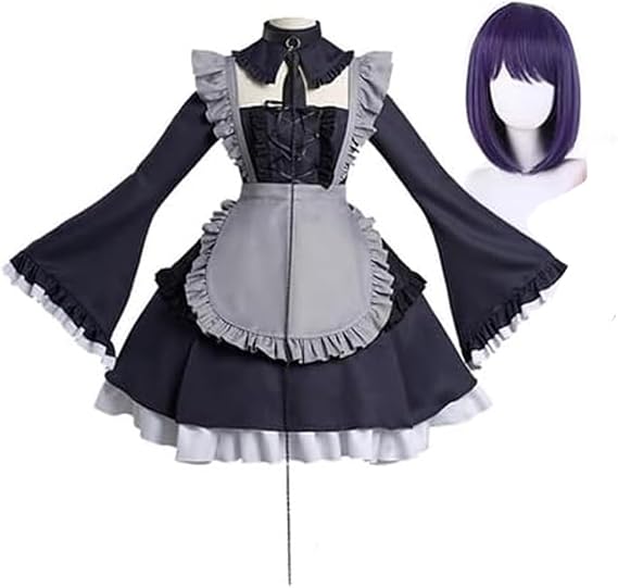 Marin Kitagawa Cosplay Costume Maid Style Black Dress with Kitagawa Marin Wig Full Set Anime Cosplay Outfits Lolita Suit