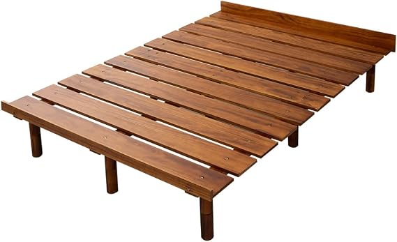 Emoor Slatted Bed, Double, Retro Brown, Bed Frame, Bed, Natural Wood, OSMOS, 3-Level Height Adjustment, Adjustable Height, Dehumidifying